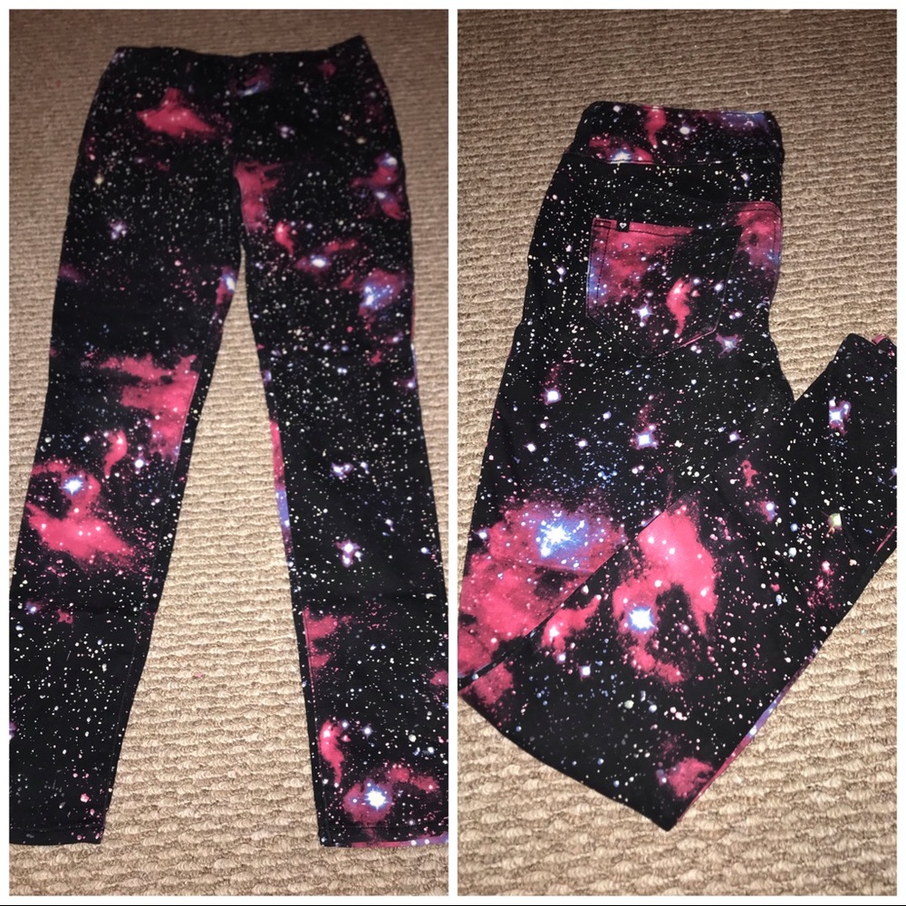Pink and Black Galaxy Jeans